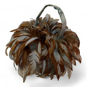 Women's Unbranded Feather Bag One Size - Brown and Blue